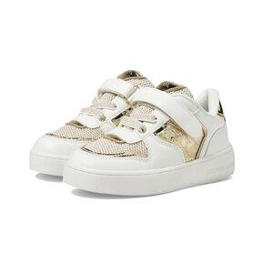 Michael Kors Kids Jem Rumi Sneakers, White/Pale Gold, 6 Toddler